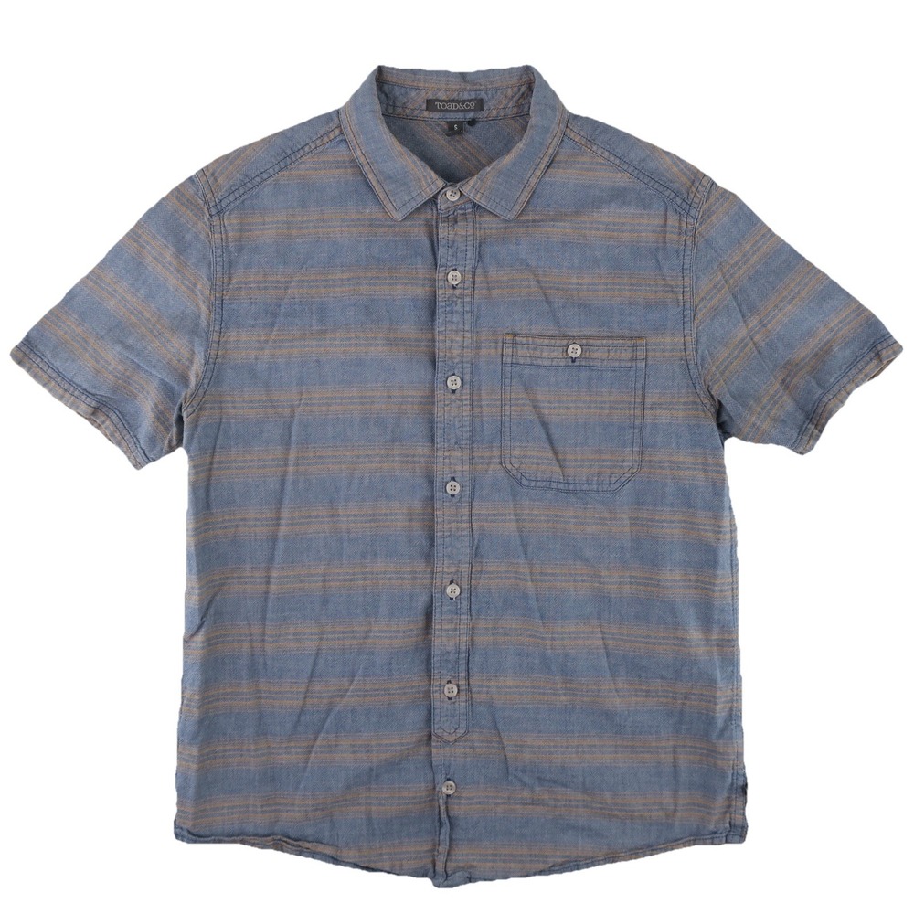 Toad&Co Organic Cotton‎ Pocket Short Sleeve Button Up Shirt Mens Small